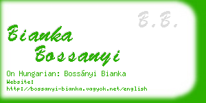 bianka bossanyi business card