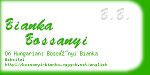 bianka bossanyi business card